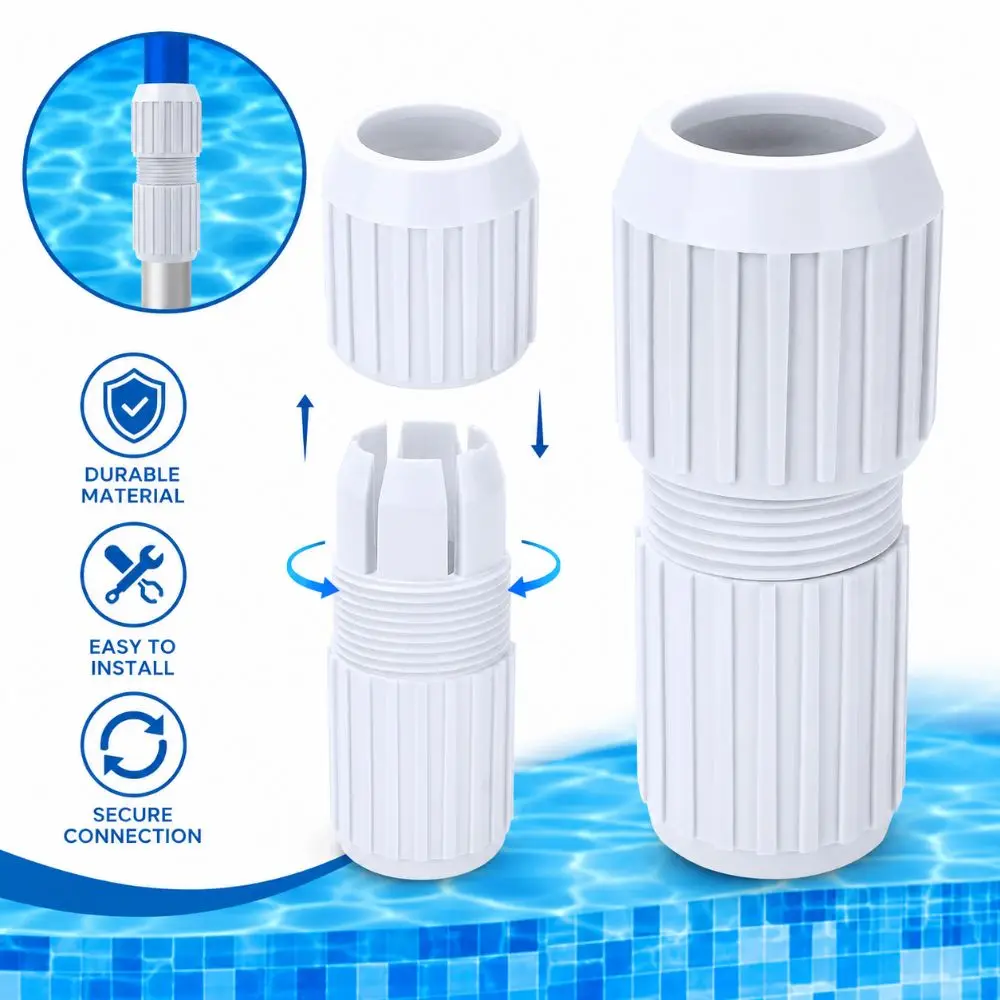 Replacement Part Cam Lock Pool Pole Connector White ABS Pool Pole Replacement Pole Cam Lock Connector