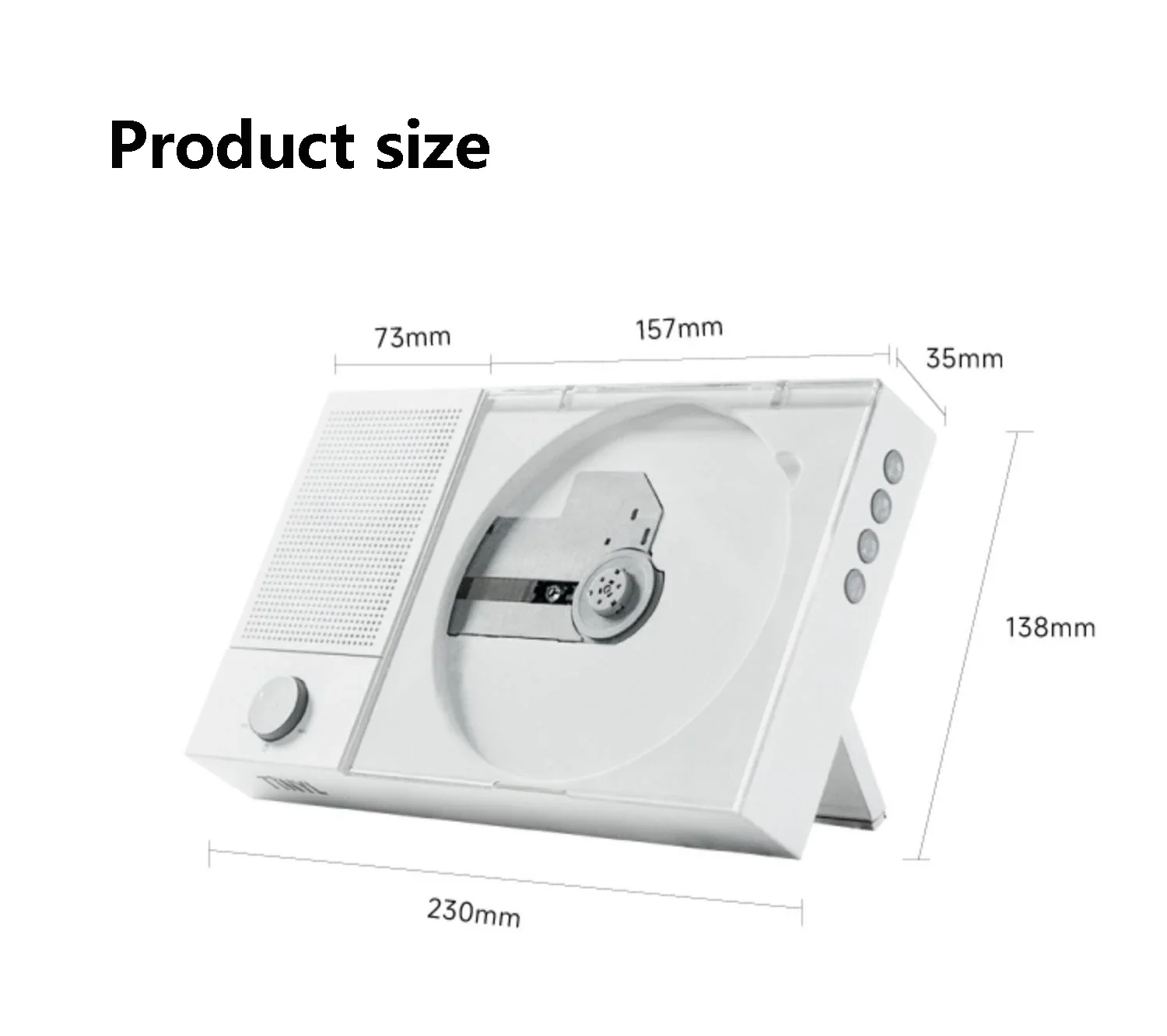 Reproductor de CD HIF dividido Bluetooth 5,3 recargable con altavoz altavoz Bluetooth multifuncional reproductor de CD 30 segundos antigolpes