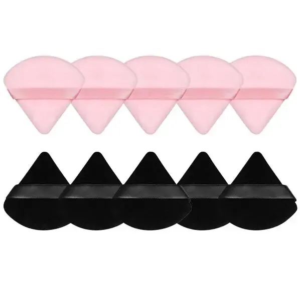 QIWU 10/12 Pcs Triangle Powder Puff Wet Dry Use For Loose Powder Liquid Cosmetic Soft Plush Powder Puff Makeup Foundation sponge