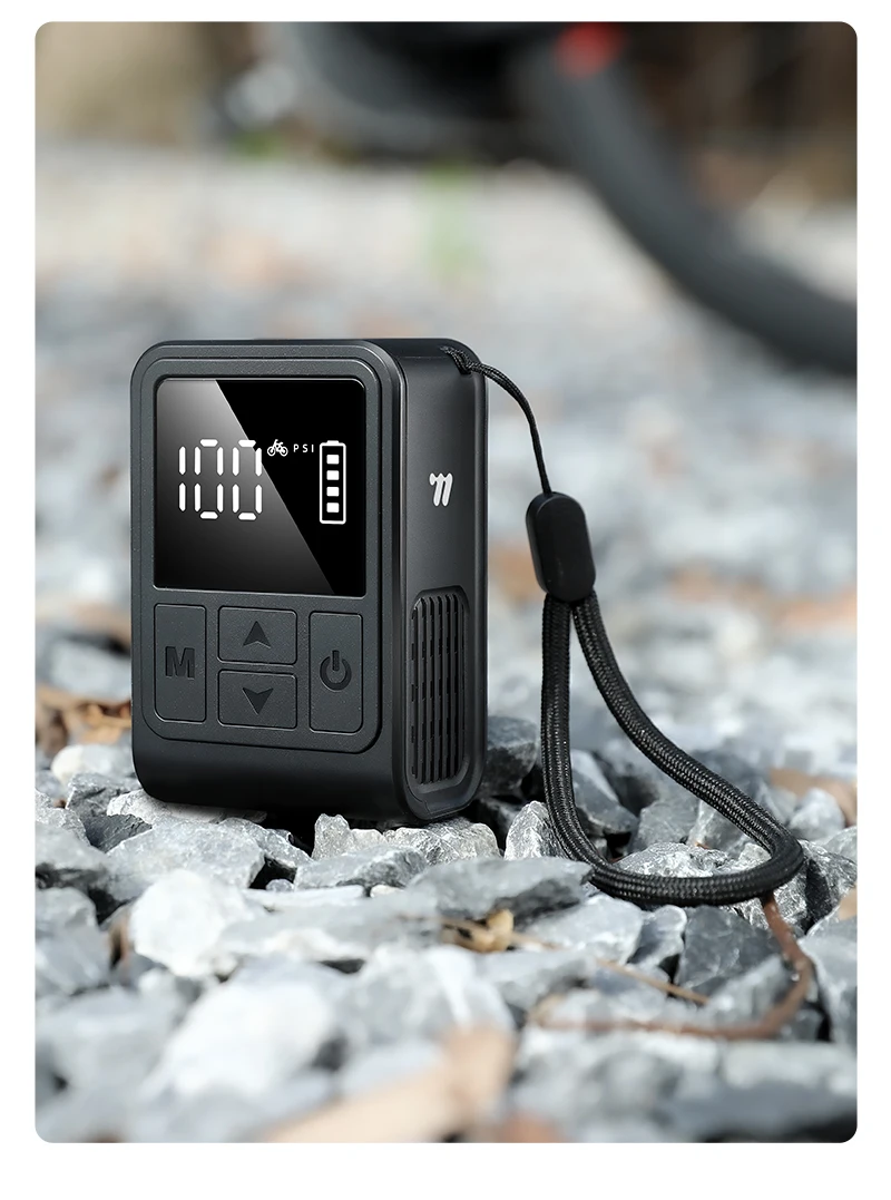WEST BIKING 130PSI Mini Elektrische Fahrradpumpe Wiederaufladbarer Kompressor Reifenfüller Digitale Anzeige Luftpumpe Fahrradzubehör – Detail 20