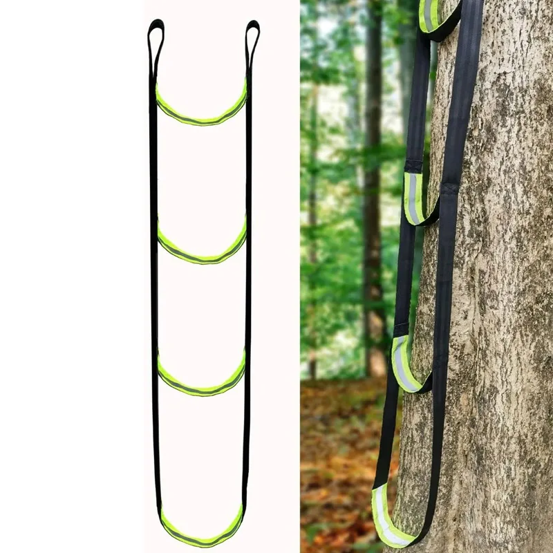 3Step Climbing Stick Aider, Tree Stand Steps, Webbing Hunting Ladders, Lightweight Rope Aider,Outdoor Climbing, Caving,Canyoning