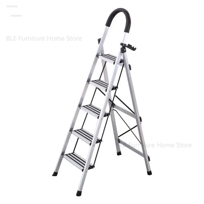 Thickened Multi-functional Folding Ladder Simple Aluminum Step Ladders Home Herringbone Step Stools Project Shrinking Stairs R