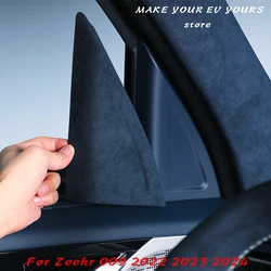 For Zeekr 009 2022 2023 2024 A-Pillar Triangular Panel Suede Protective Sticker Alcantara Accessories