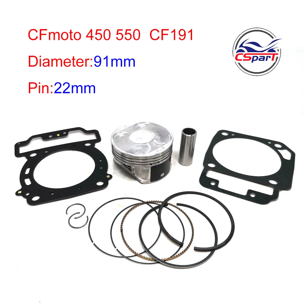 CF191 CF550 91MM 22MM Piston Kit for  CF moto 450 550 400CC 500CC  ATV UTV SSV CFORCE UFORCE ZFORCE X5 U5 Z5 0800-040001-10010