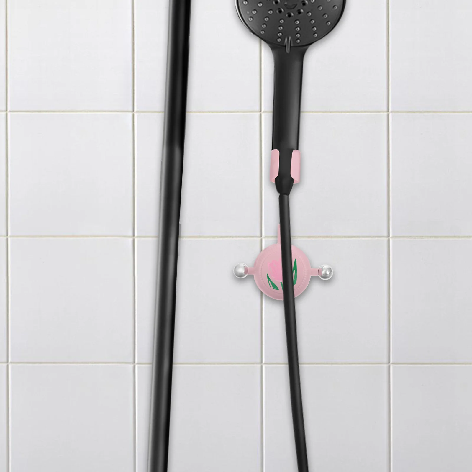 

Suction Cup Shower Bracket Black ABS Adjustable Angle Holder Bathroom Accessories Garden Hose Sprayer