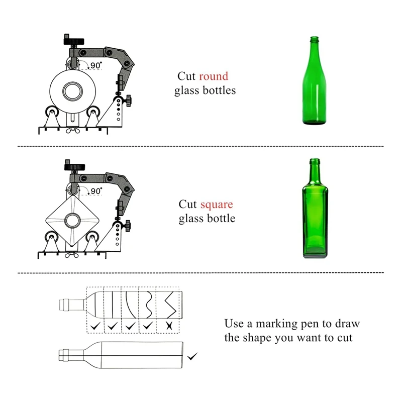 

Glass Bottle Cutter Kit, DIY Precision Glass Cutter for Square HOT SALE