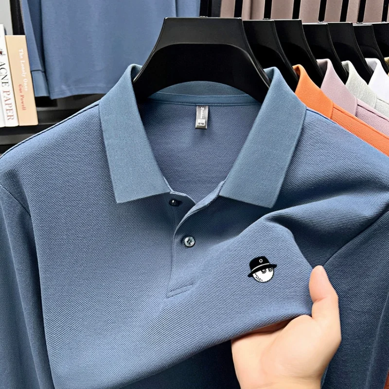 Golf Men's Polo Shirt Long Sleeve Brand Printed Top Spring 100% Cotton Comfortable Breathable Fashion Leisure High end T-shirt image 2