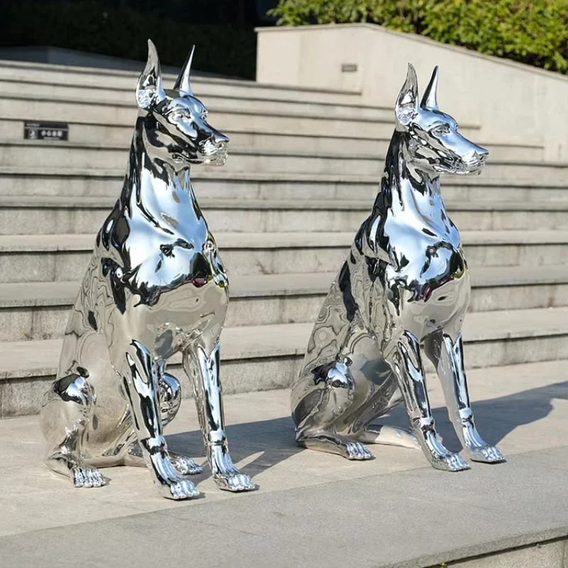 Resin Crafts Home Decoration Resin Doberman Dog Sculpture