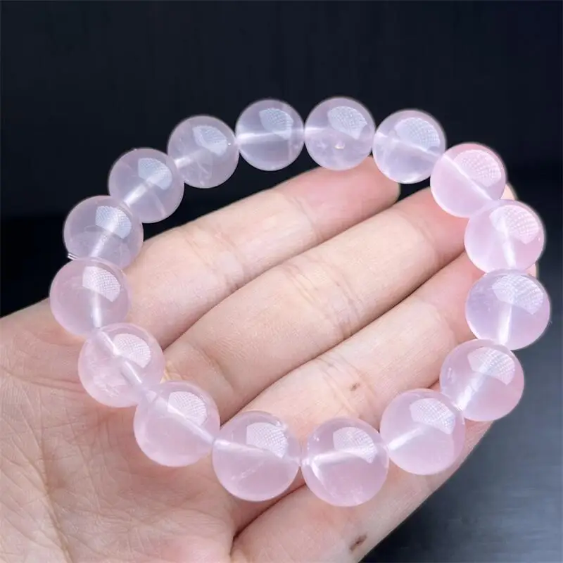 12MM Natural Starlight Rose Quartz Bracelet Gemstone Crystal Jewelry For Women Healing Bohemia Holiday Gift 1pcs