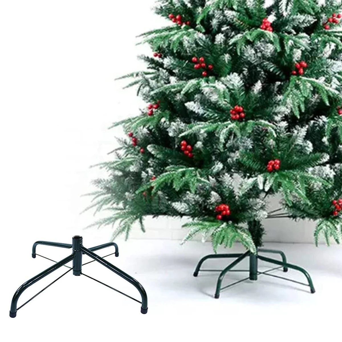 

1 Pcs 35/45cm Winter Christmas Tree Holder Iron Xmas Trees Bracket Cast Iron Bottom Frame with Thumb Screw Accessories
