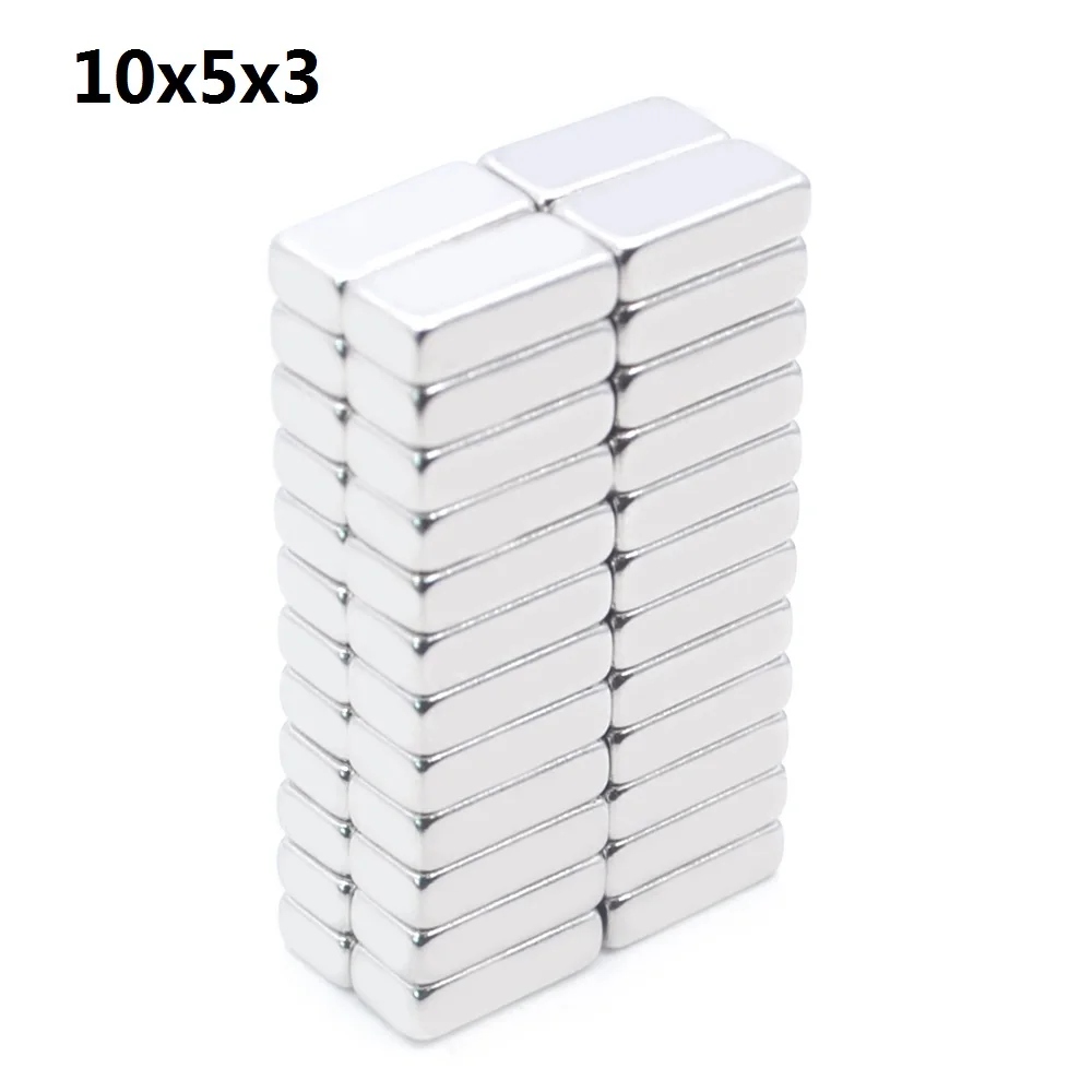 10/50/100/200/1000pcs 10x5x3 mm Cuboid Block Magnets N35 10mmX5mm Neodymium Magnet 10x5x3mm Permanent NdFeB Strong Magnet 10*5*3