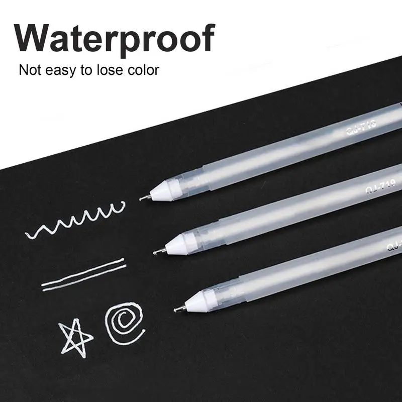 

Creative White Ink Gel Pen 0.8m Highlight Marker Pen for Student Stationery Drawing Art Writing School Supplies