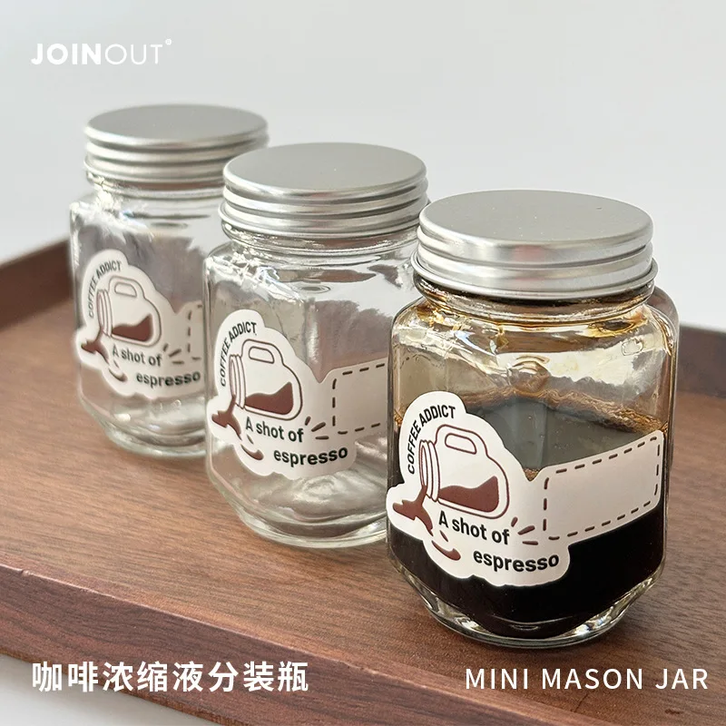 

Mini Mason Rooster Mug, 2pcs Coffee Concentrate Dispenser, on-the-Go Small Creamer Glass Bottle, Jam Jar with Lid and Handle