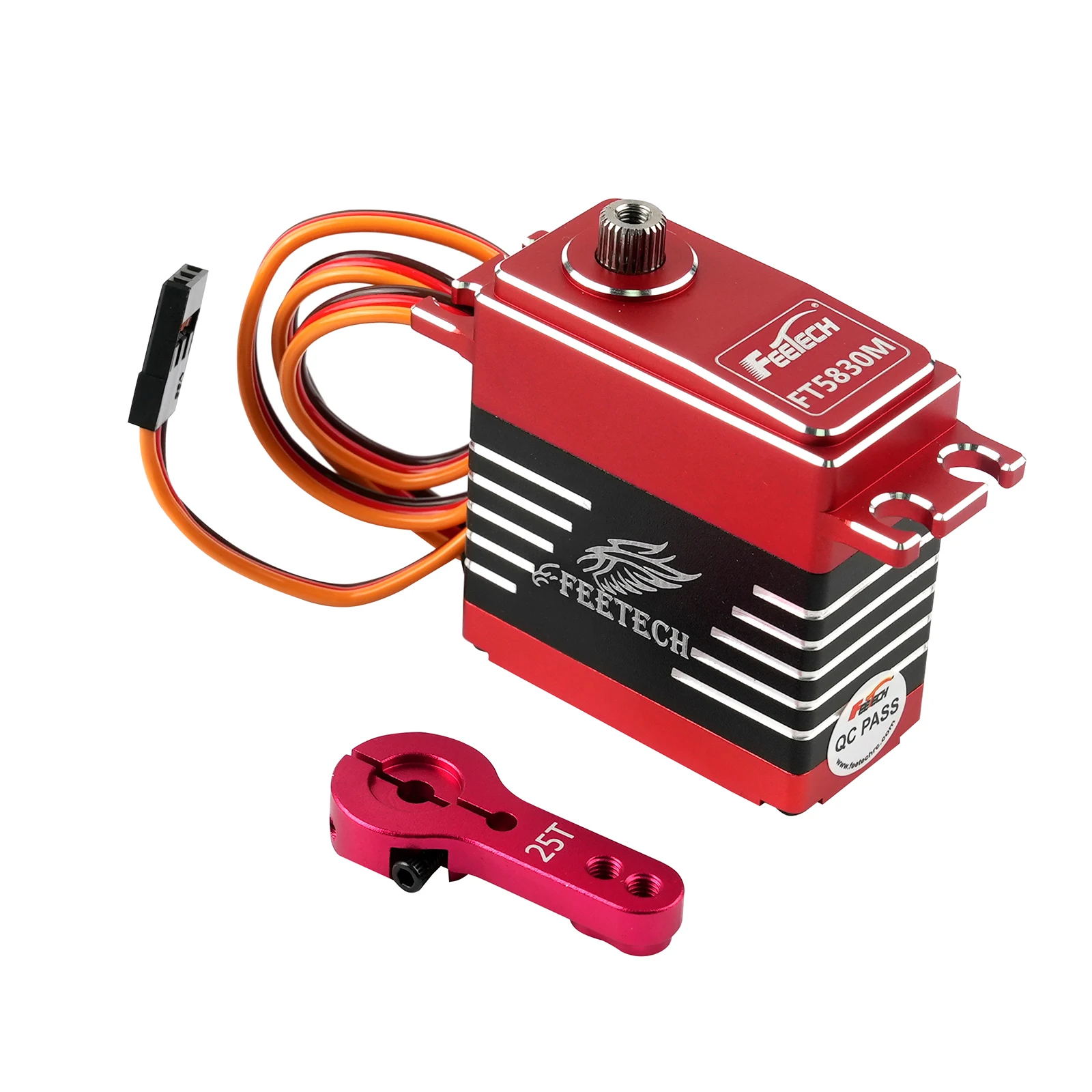 FT5830M 30KG Digital Servo 180° High Speed Metal Gear 0.08s/60° w/25T Horn for 1/8 1/10 RC Baja Truck Car Crawler