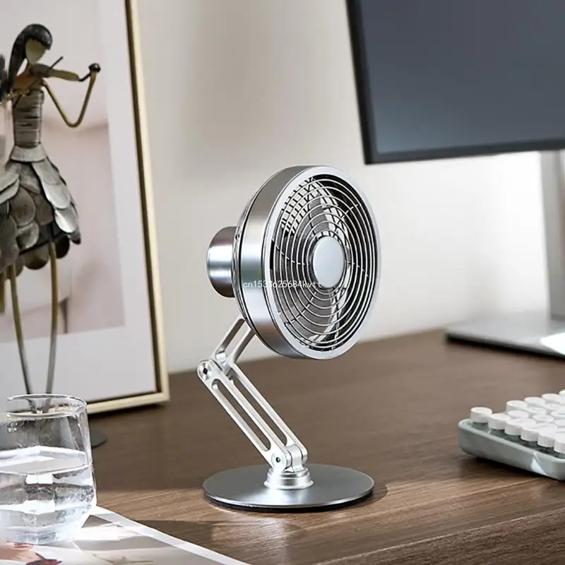 

USB Desk Fan 5V Aluminum Cooling Fan 6Speed 360 Adjustable Efficient Cooling Solution for Travel and Workstations