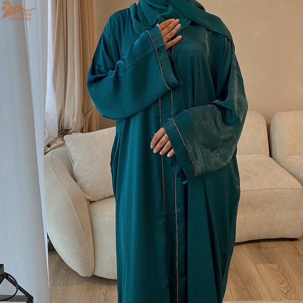 

Ramadan Women's Galabiyas Solid Open Kaftan Dubai Abaya Dress Turkey Kimono Long Cardigan Fashion Muslim Islamic Clothing
