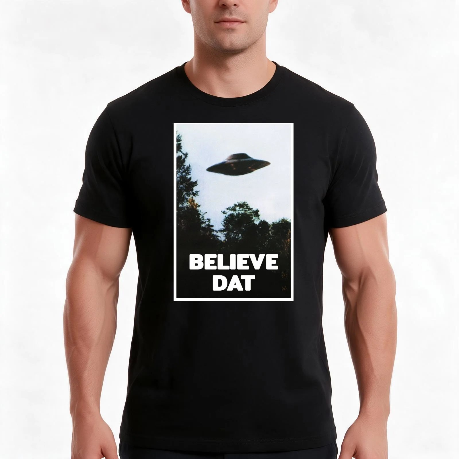 Believe Dat Young Jamie Rogan Podcast Pentagon UFO Alien Texas Comedy T-Shirt Summer Casual Cotton Tee Unisex Men Women