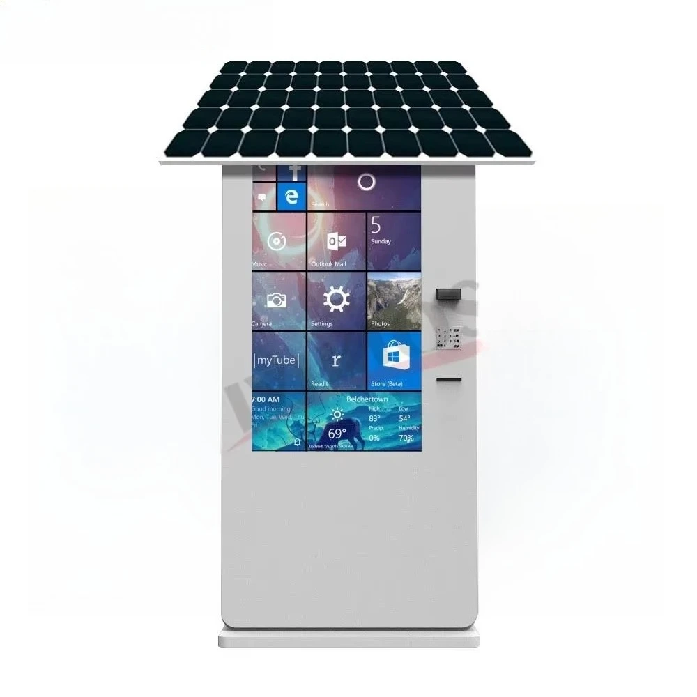 Solar Power Outdoor Digital Signage Advertising LCD Screen Kiosk