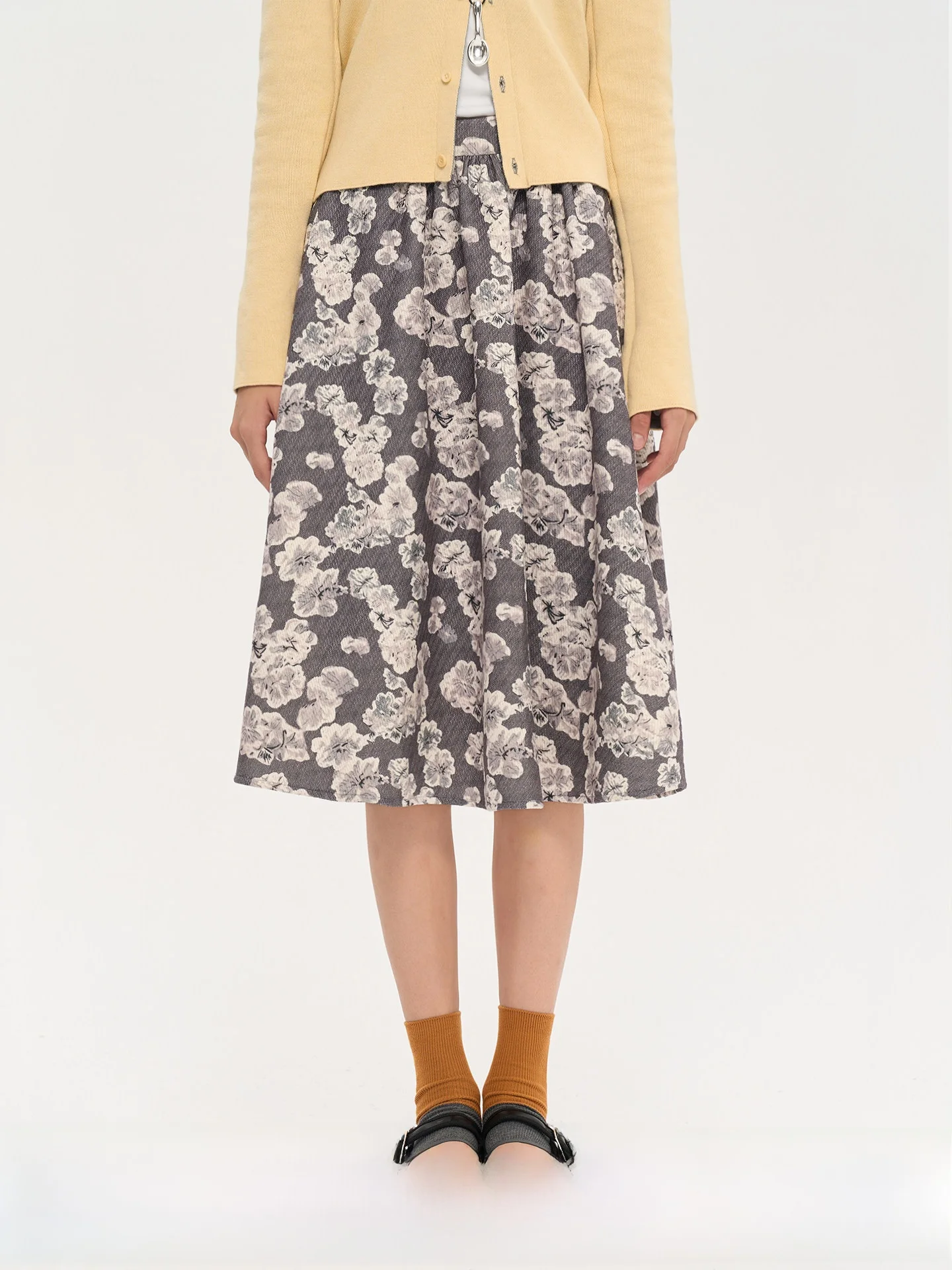 

Юбка-солнце Heris с художественной цветочной текстурой, вязаная, с драпировкой, широким подолом, эластичной талией, винтажная, из полиэстеровой смеси, для повседневной носки