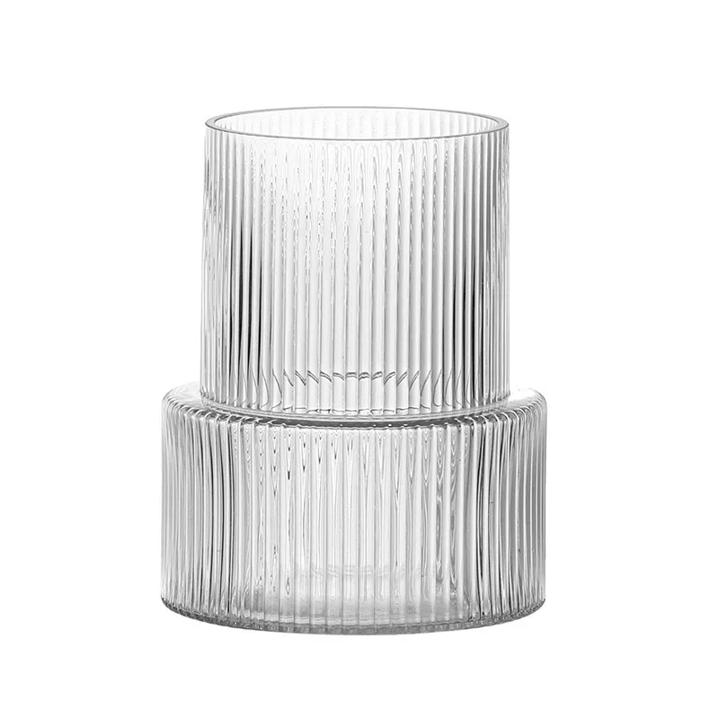 

Simple Glass Vase Flower-arranging High-grade Decorations Flowers Water-raising Large Diameter Glass Vase Living Room Ornaments
