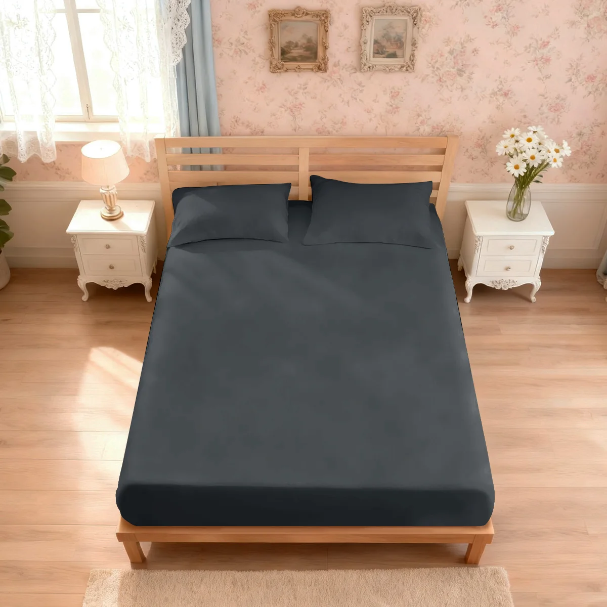 3pcs Minimalist Style Solid Color Theme Print Coreless Bed Sheet Set Multi Size Comfortable Bed Cover Bedroom Bedding Decoration