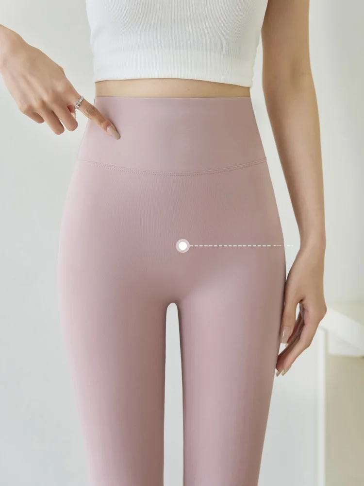 

Summer Thin arkskin Pants Women's Outdoor Wear High Waist Butt Lifting Sports Fitn Cycling Yoga Pants Casual Nine Points