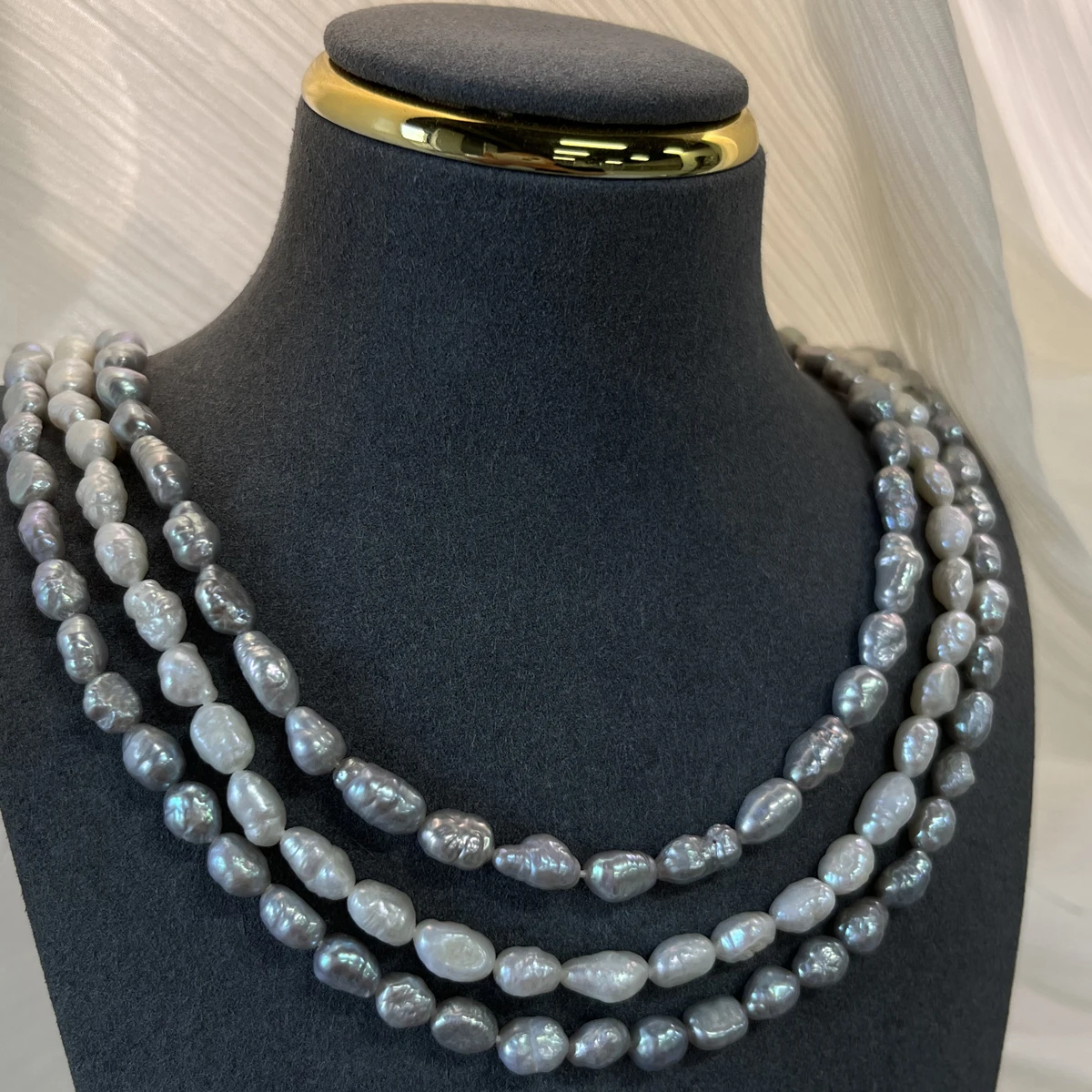 

5-6mm Natural Freshwater Pearl Gray Irregular Beads for DIY Women Men Necklace Bracelets Jewelry Making Accessories 36cm