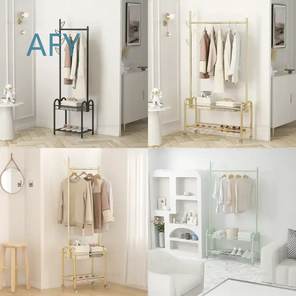 for Simple Bedroom Floor-to-ceiling Coat Racks for Modern Homestay Furniture Vertical Clothes Hanger Living Room Cloakroom