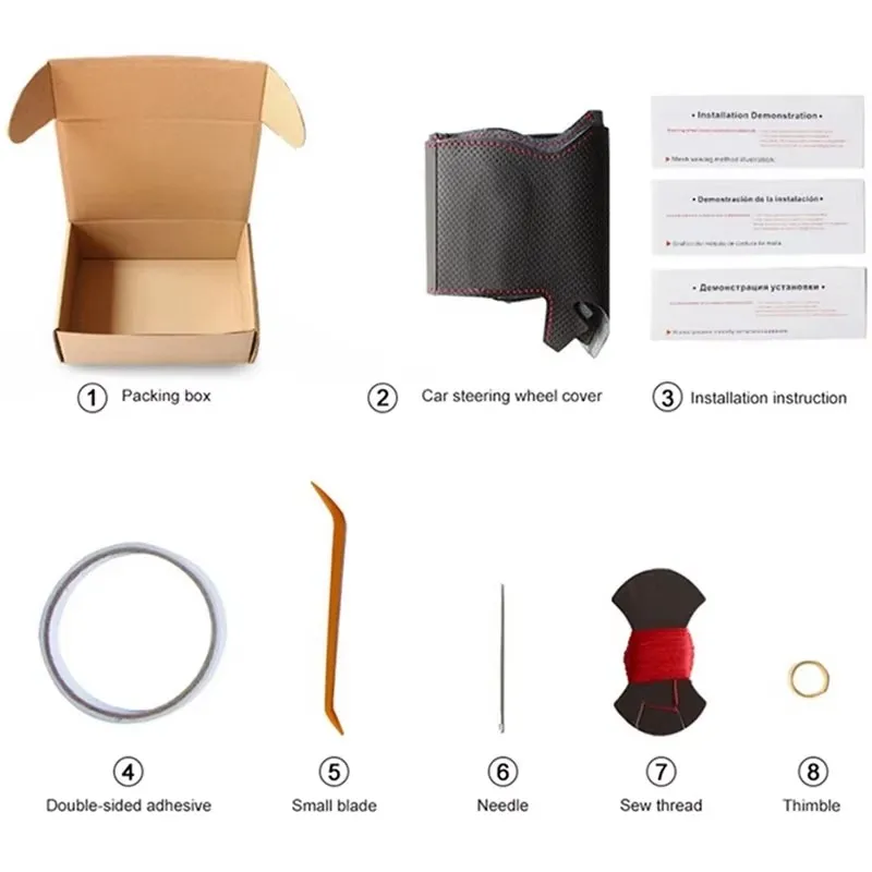 غطاء عجلة قيادة السيارة مصنوع يدويًا ومقاوم للاهتراء وغير قابل للانزلاق من الجلد الأسود لسيارة مازدا 6 ومازدا 3 ومازدا 5