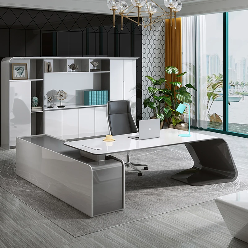 

Executive Long Office Desk Aesthetic Display Minimalist Space Saving Office Desk Computer Crafts Meuble Bureau Salon Furniture