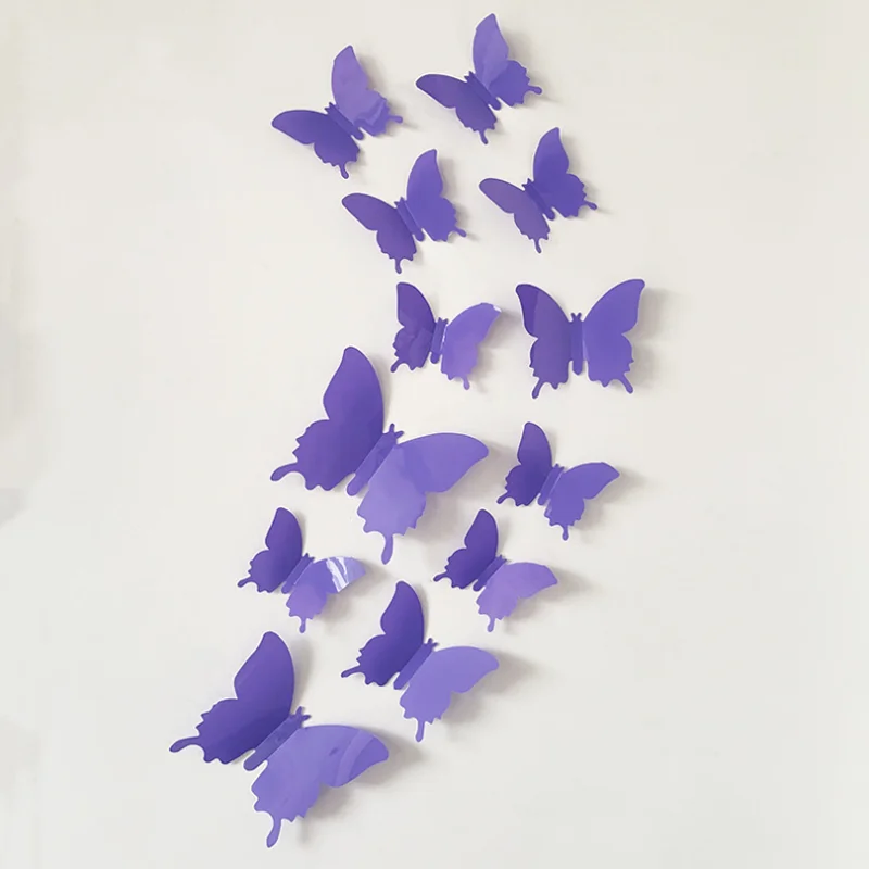 Three-dimensional Simulation Butterfly Wall Stickers Plastic PVC Creative DIY Decoration Festival Wedding Refrigerator Stickers
