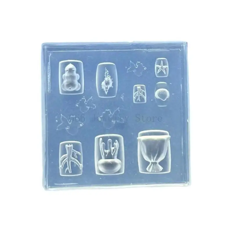F2TD Silicone Charm Maker Mould With Marine Pattern Quick Release Crafting Tool