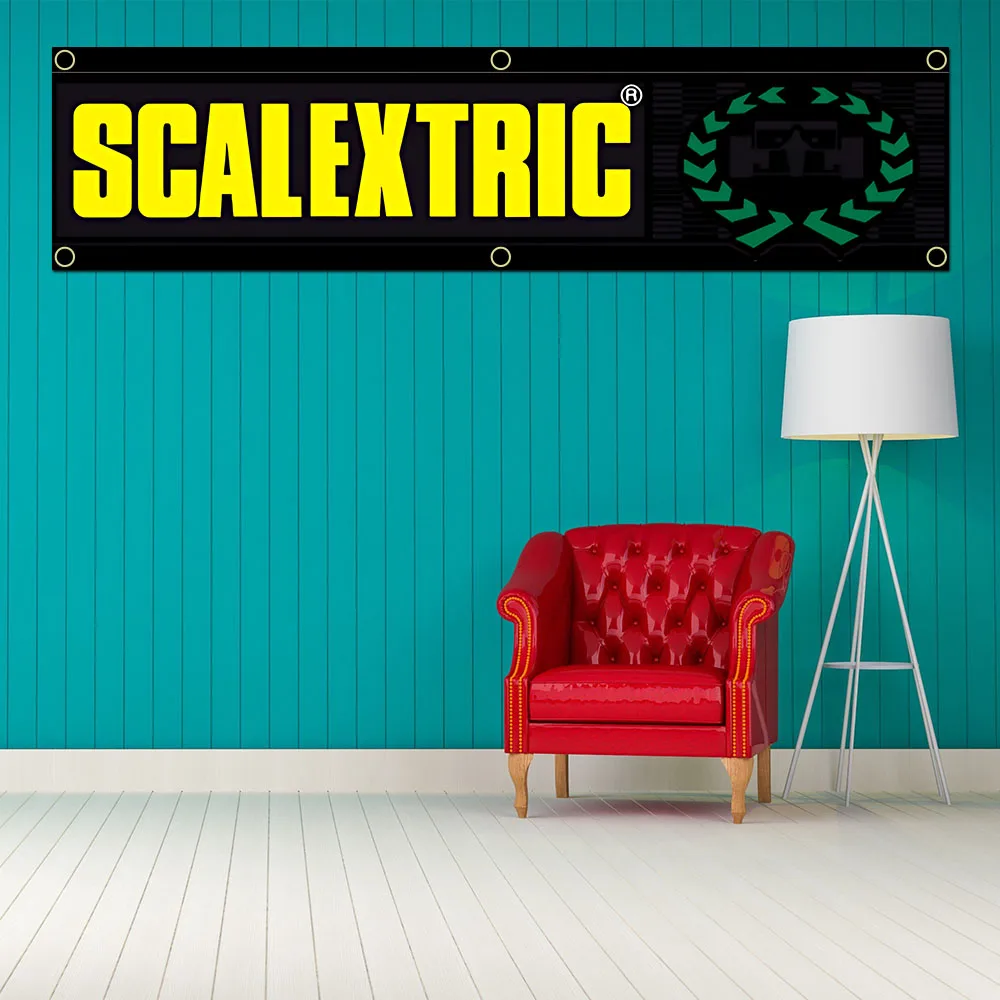 2024 Scalextrics Model Motor Banner Flag Polyester Printed Garage Wall Art Outdoor Decorations Tapestry