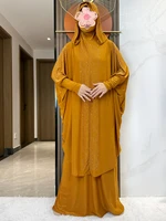 Ensemble de vêtement de prière musulman pour femmes, robe Abaya, Hijab, longue jupe tiens imar, Ramadan islamique, Jilbab solide, nouveau, 2 pièces 4