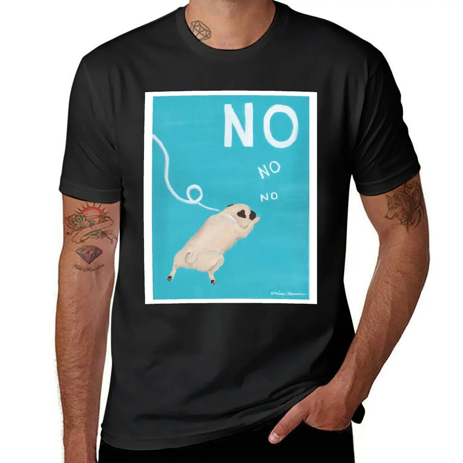 

No No No - Funny Pug Art T-shirt sublime plus sizes mens big and tall t shirts