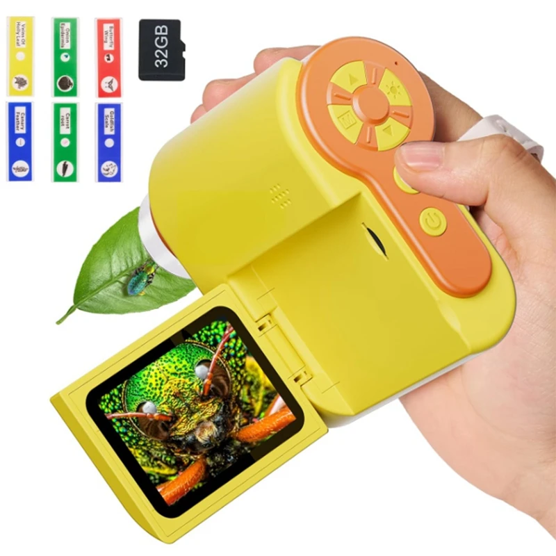 HOT SALE Microscope For Kids 1000X [3-In-1] 2Inch 1080P Handheld Digital Microscope, Portable Pocket Microscope