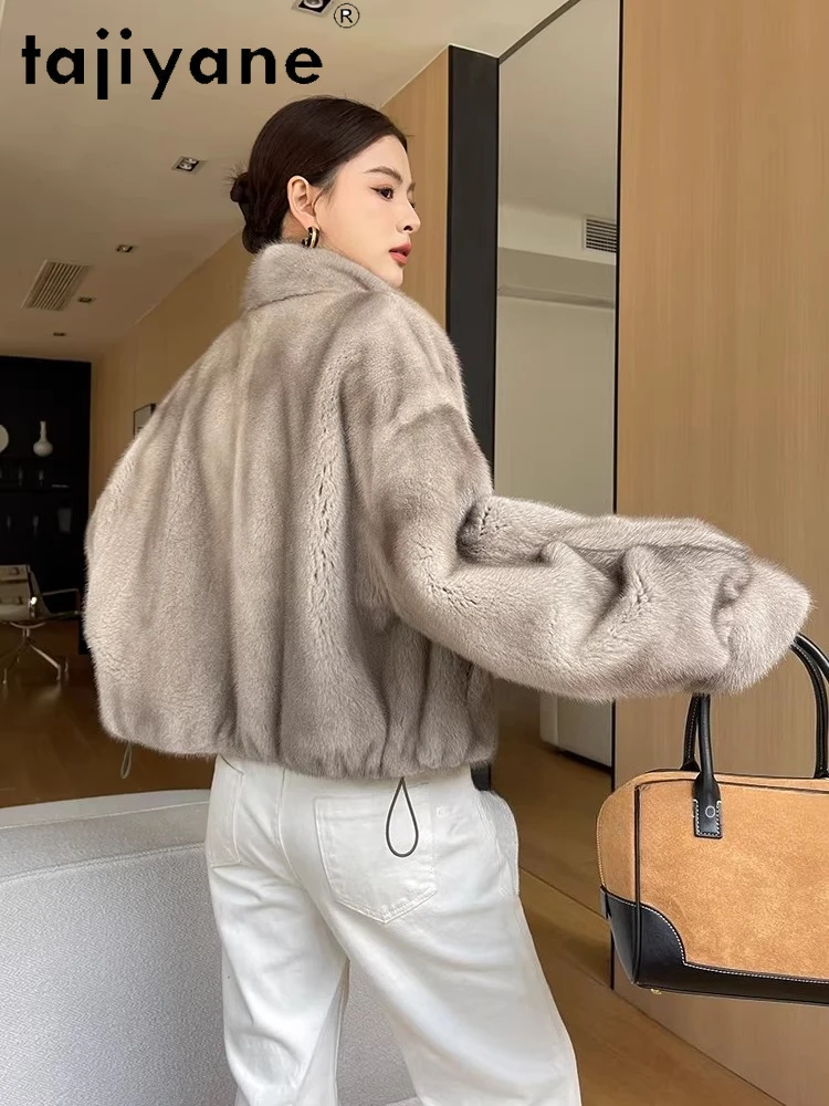 TAJIYANE 100% Natuurlijke Hele Nertsen Bont Jas Vrouw Stand Kraag Korte Echte Nertsen Bontjas Winter Vrouwen Kleding 2025 Giaба =)