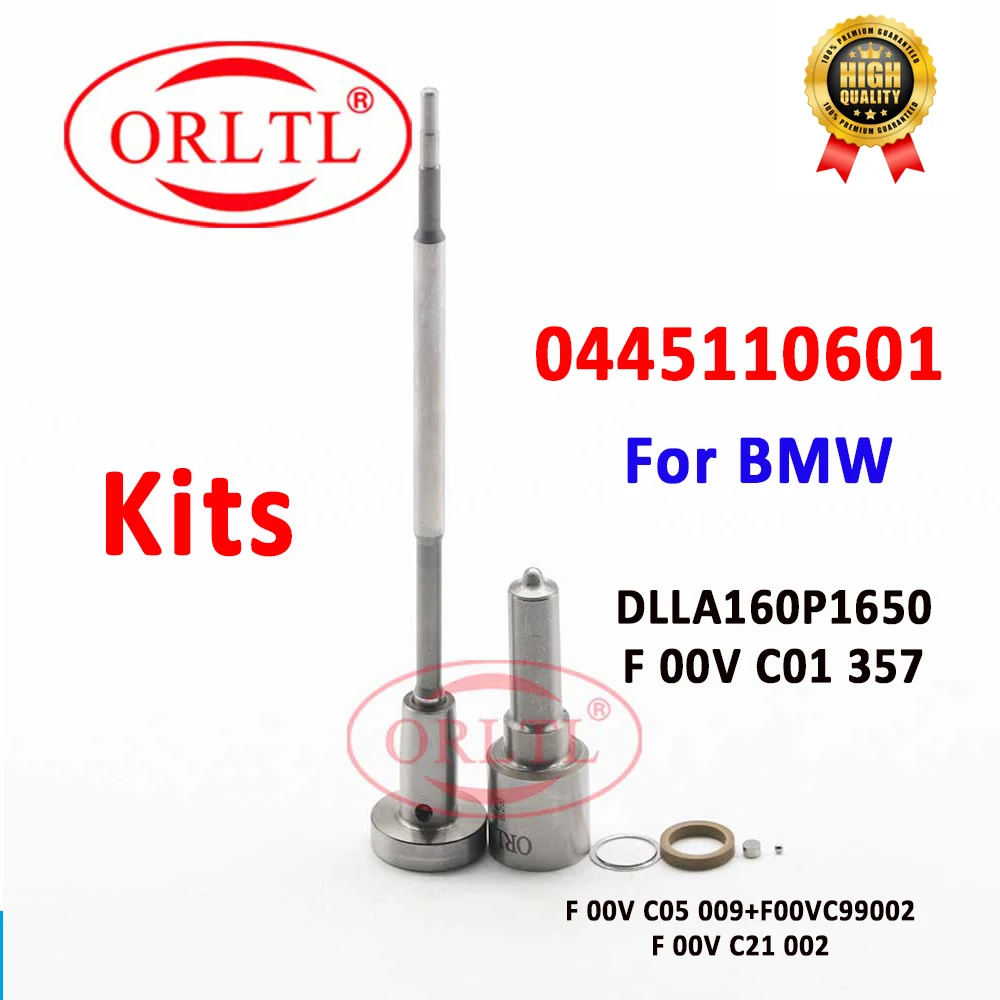 

ORLTL 0445110601 Diesel Fuel Injector Kit 0 445 110 601 Common Rail Nozzle DLLA160P1650 0433172012 Valve F00VC01357 For BMW MINI