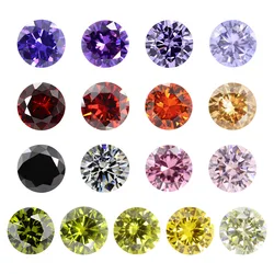 Big size 5A Cubic Zirconia Stone Multicolor Round Shape Brilliant Cut Loose CZ Stones Synthetic Gems Beads For Jewelry