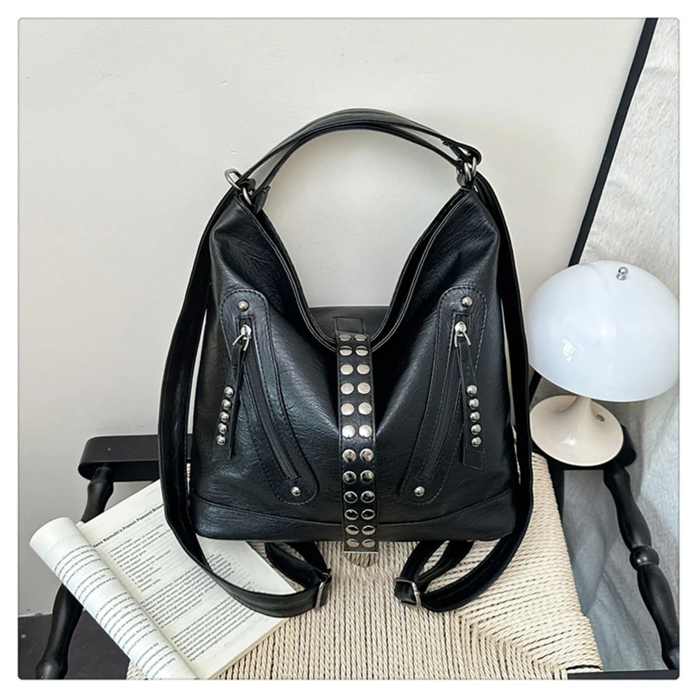 Women's Rivet Design Handbag Simple Design  Large Capacity  Shoulderbag New Fashion Bag Portable Daily Bags For Women