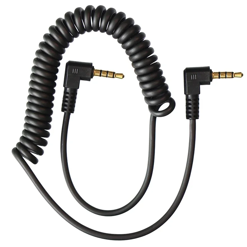 

two 90 degree angled elbow Spring Coiled 3.5mm Male to Male stereo audio AUX cable for car AUX