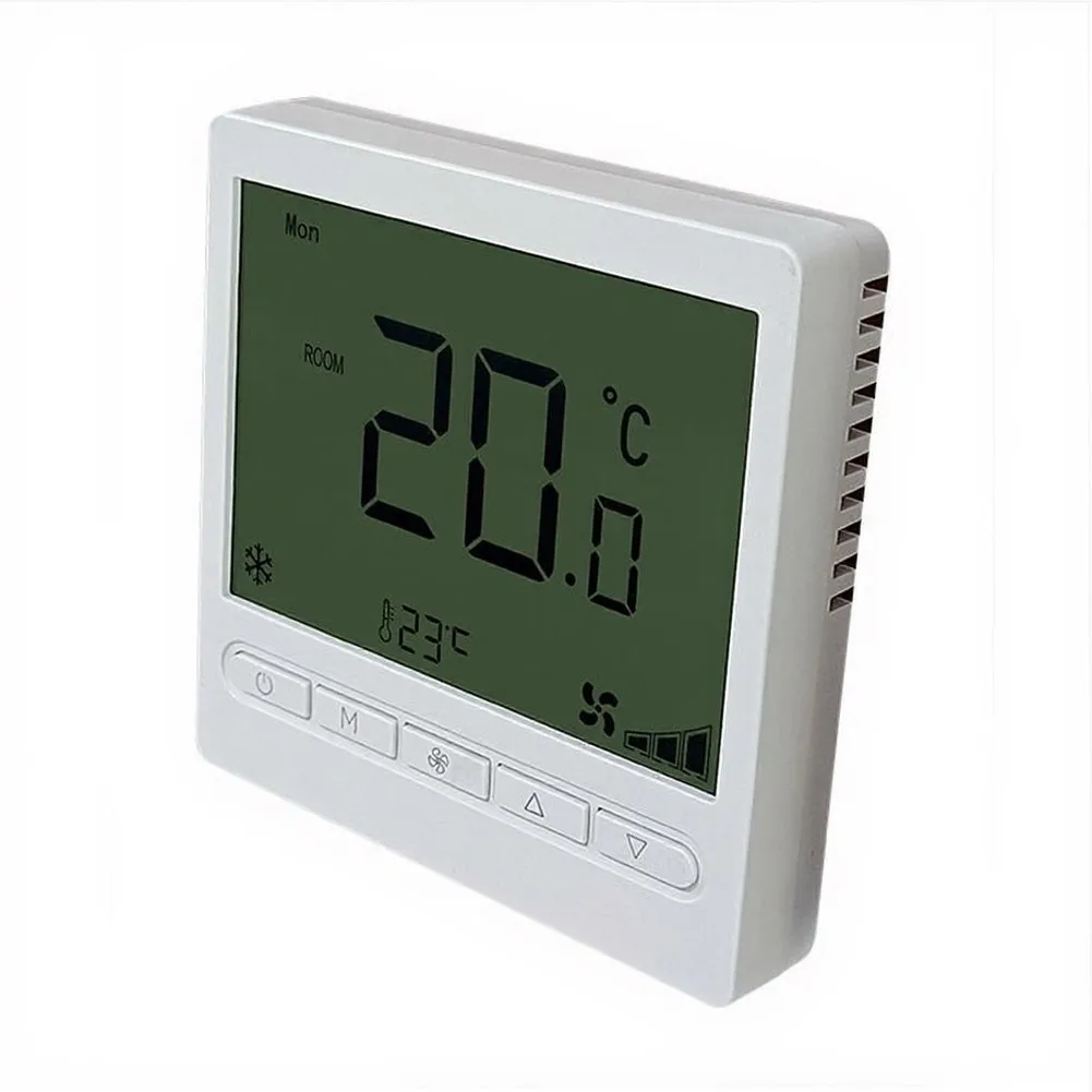 2-in-1 Thermostat Panel with LCD Display for Controlling Air Conditioner and Floor Heating Units Simultaneously