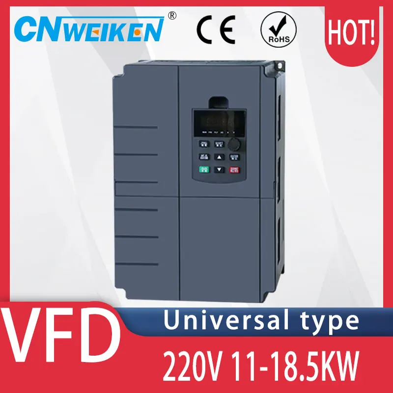 VFD Inverter 220V input and output 220V 11/15/18.5/22/30KW Control Variable Frequency Drive Motor Speed Controller