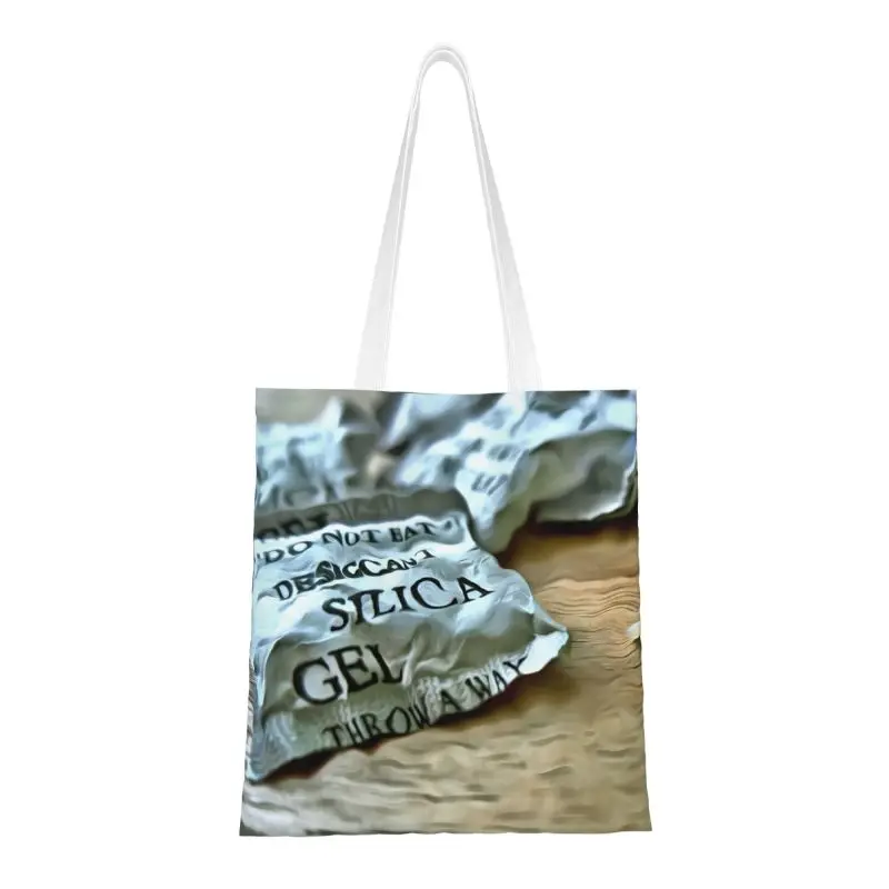 Funny Silica Gel Shopping Tote Bags Recycling Compound Groceries Canvas Shopper Shoulder Bag