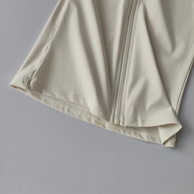 Sportjacke mit Reißverschluss für Damen, Yoga-Anzüge, Slim Fit, Training zum Joggen, langärmelige, schnelltrocknende Cardigan-Jacke, Oberteil – Detail 13