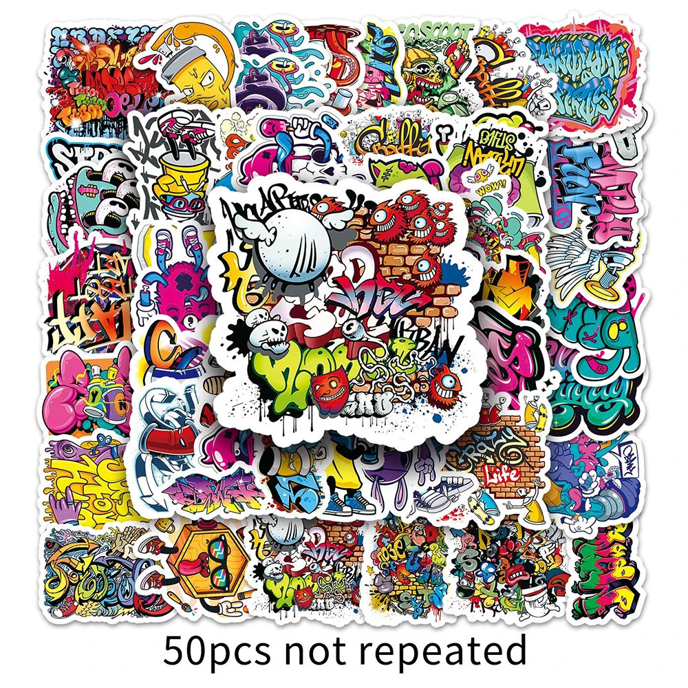 10/30/50PCS Cool Street Hip Hop Style Graffiti Stickers Cartoon PVC Decals Classic Toy DIY Suitcase Fridge Phone Skateboard Gift