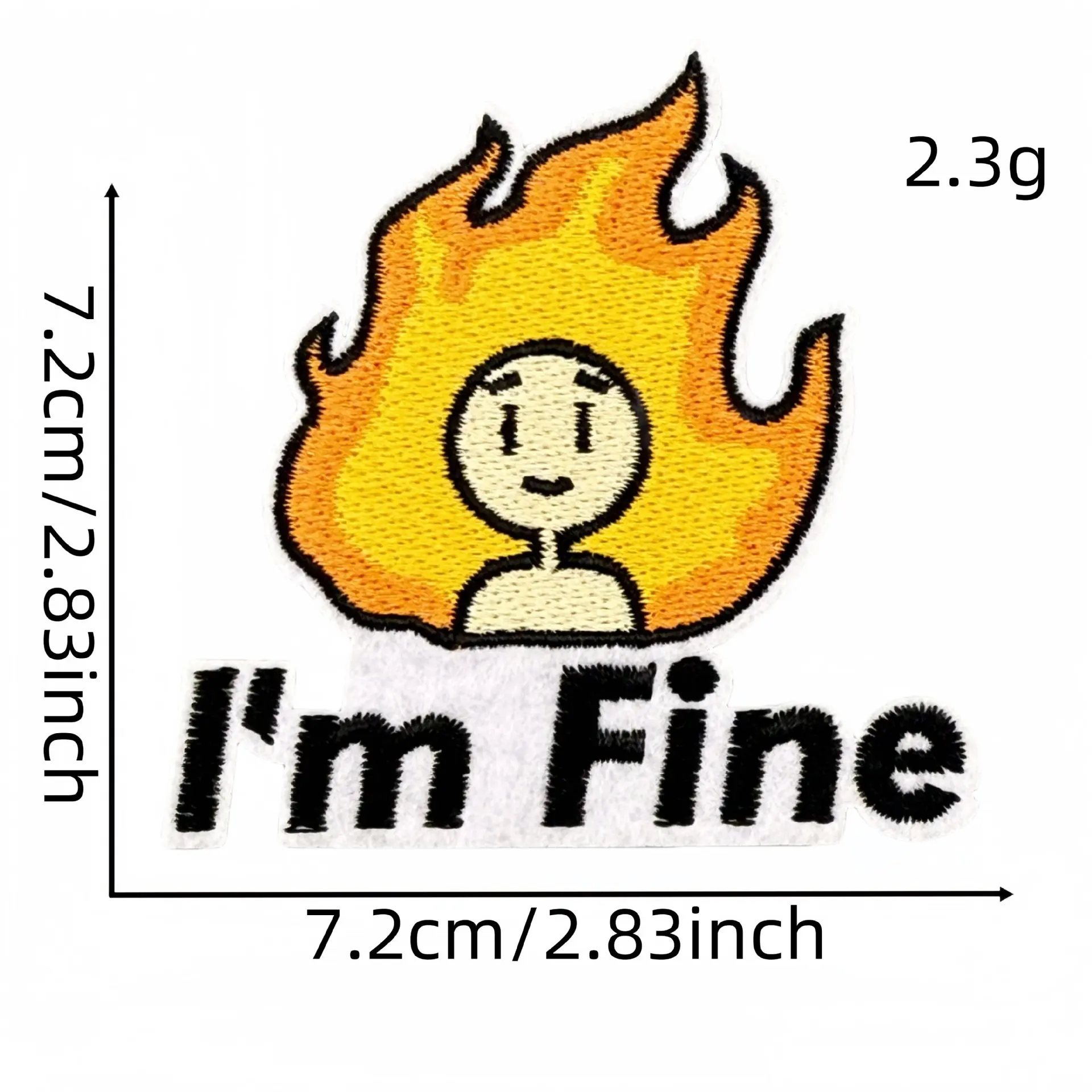 漫画クリエイティブ炎動物刺繍パッチアクセサリー小型犬カエル DIY 屋外キャンプ服刺繍パッチ;