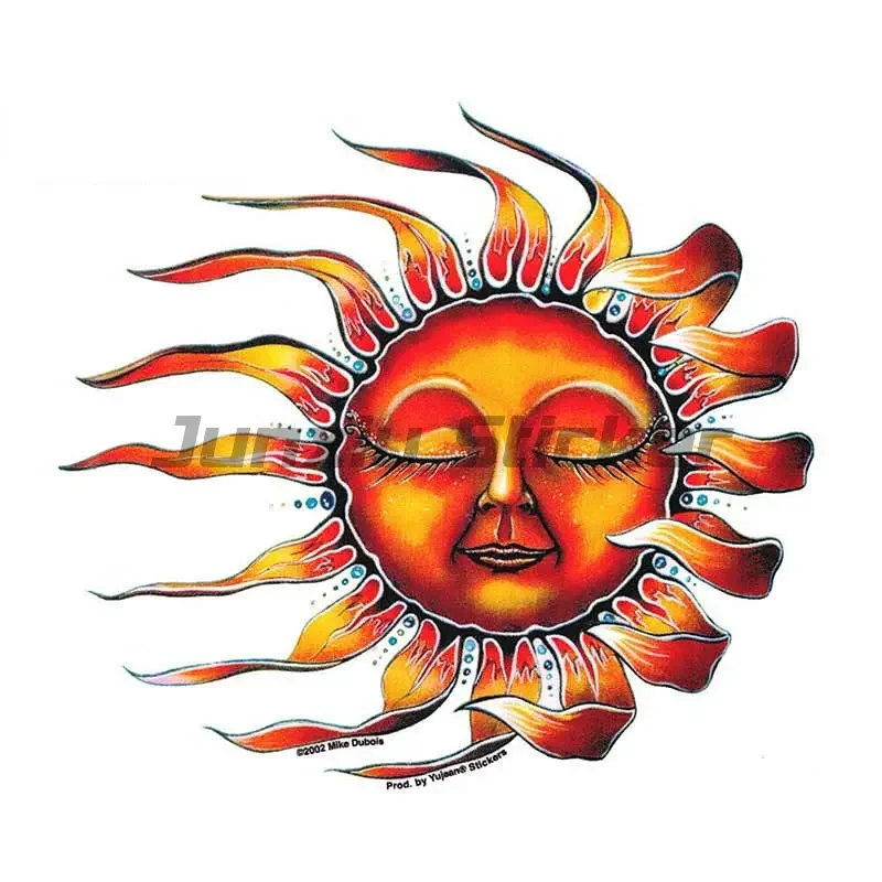 Creative Sun Car Sticker RV Trailer Motorhome Camper Beautiful Decal Tribal Sun Ocean Stickers Waterproof Decorative