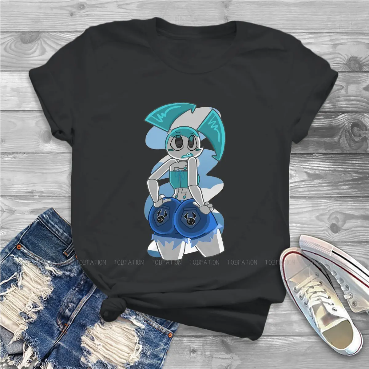 XJ9 جيني واكيمان المرأة التي شيرت حياتي كما في سن المراهقة روبوت Crewneck الفتيات بلايز 4XL سيدة تي شيرت الفكاهة لطيف هدية