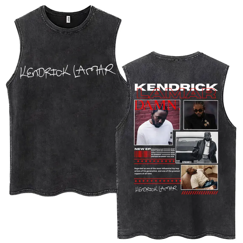 

Rapper Kendrick Lamar Album Washed Tank Tops Men Women Trendy Hip Hop Sleeveless T-shirts Cotton Oversized Casual T Shirt Male